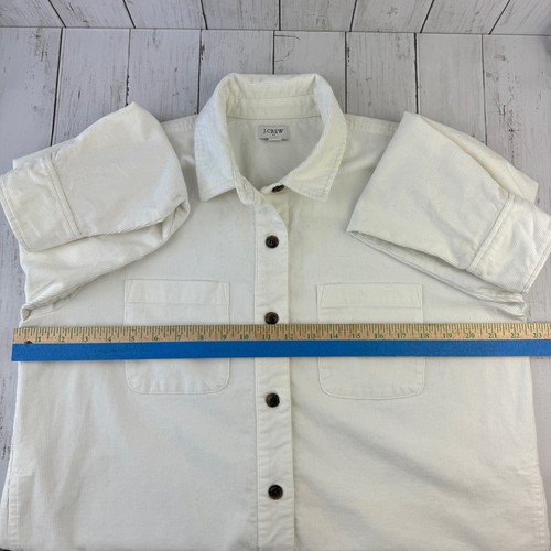 J. Crew Cream Corduroy Button Down Oxford Long Sleeve Shirt/Jacket Size Small - Picture 14 of 15
