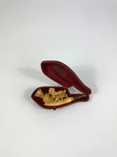 Antike Meerschaumpfeife Geschnitzt Hunde Jagd Pfeife Pfeifenkopf Alt Etui