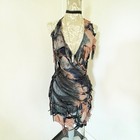 Mini Vestido Shein Curve Deconstruido Triturado, Estampado Tie Dye, Talla Grande 3XL