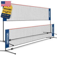 Boulder Portable Badminton Pickleball Net - Foldable / Extendable Poles For