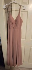Azazie Amani Rosette A-Line Pleated Chiffon Dress Sz A2 A 2 Gown Bridsmaid Dance