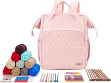 Crochet Bag Organizer Yarn Storage Knitting Bag for Projects Hooks Needles