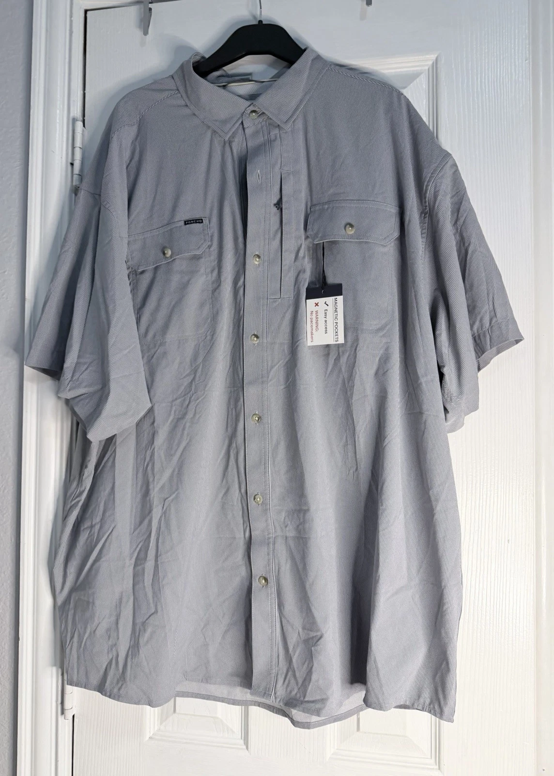Poncho Shirt Mens 3XL Short Sleeve Regular Fit Magnetic Pockets Outdoor NWT
