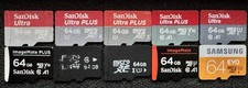 Lot of 10 Used 64 Gig Micro SD Cards - Mixed Brands and Models - Untested
