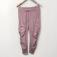 Athleta Attitude Pants Women  s Size 4P Ruched Jogger Mauve Pink Drawstring