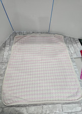 Pottery Barn Kids Baby Cotton Blanket Pink 35" x 29" Brushed Girls Pink Cream