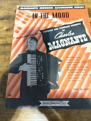 Vintage Sheet Music In The Mood by Charles Magnante Modern Accordion 1955