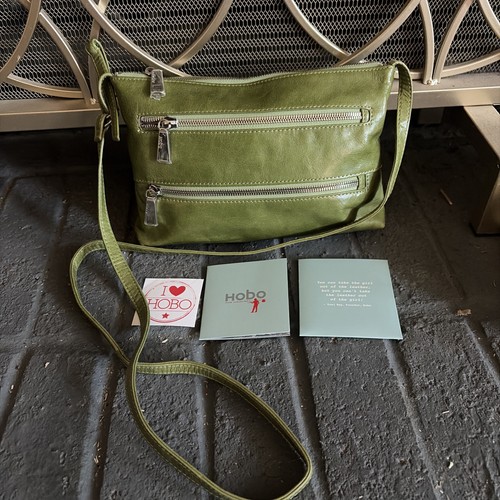HOBO International The Original Mission Zipped Pocket Leather Crossbody Green