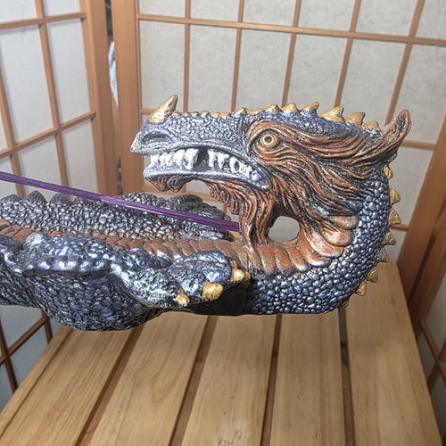 Handmade NOWELL'S Ceramic 2257 Dragon Ash Catcher Incense Stick Burner Vtg 1997