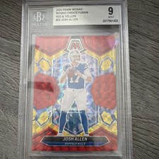Panini 2024 Mosaic Josh Allen #22 Choice Fusion Red & Yellow /80 BGS 9