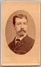 Antique CDV Circa 1870s Coleman Man with Mustache In Suit Providence RI