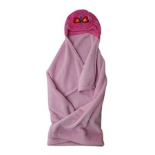 Pink Hooded Baby Towel With Butterfly Embroidery Design