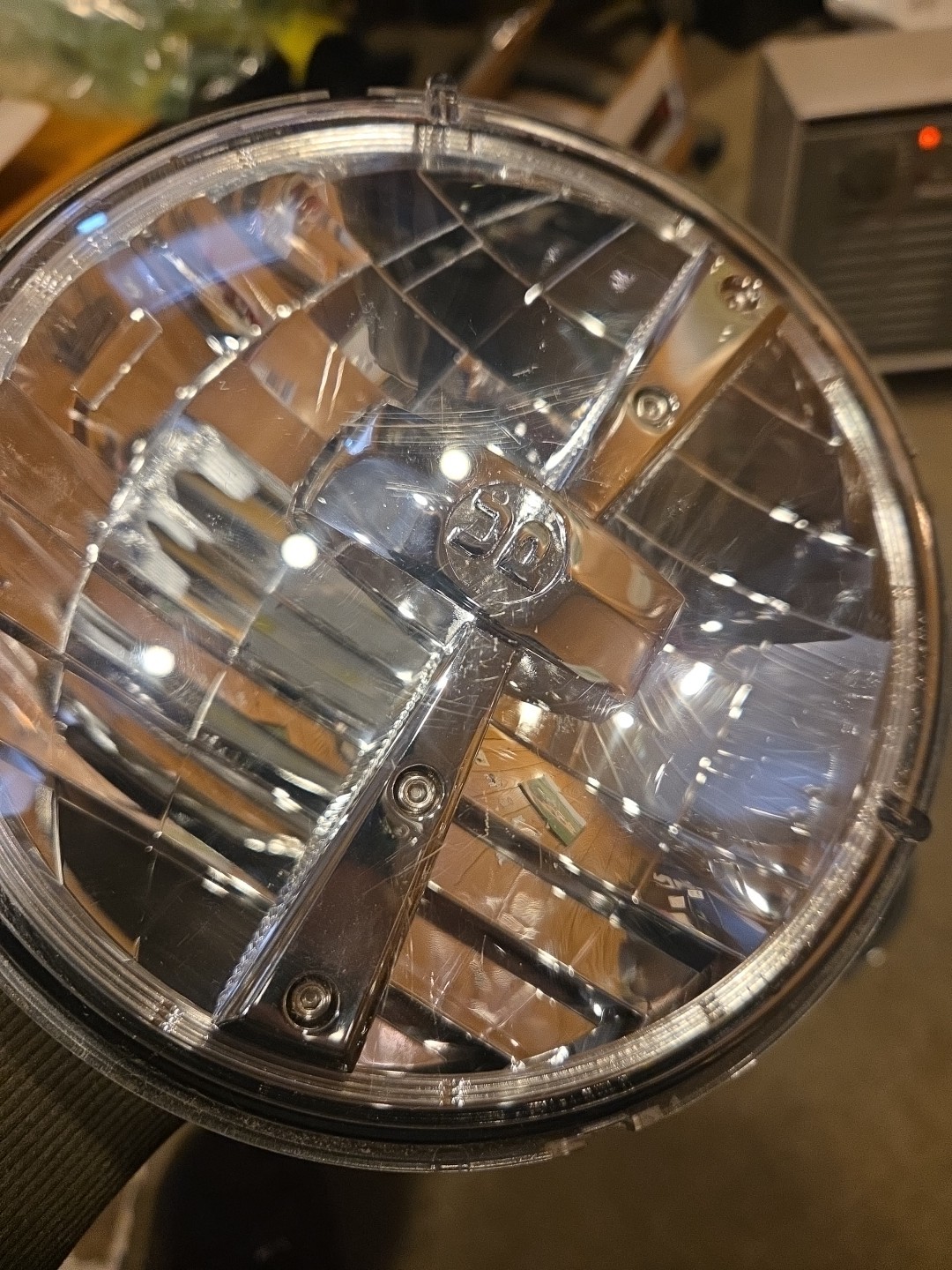 Pair 7" LED Headlight Bulb High Power Chrome Dual Function United Pacific 31391