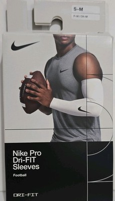 New Open Box Nike Pro Dri-Fit Sleeve 4.0 Pair White One Size Fits Most