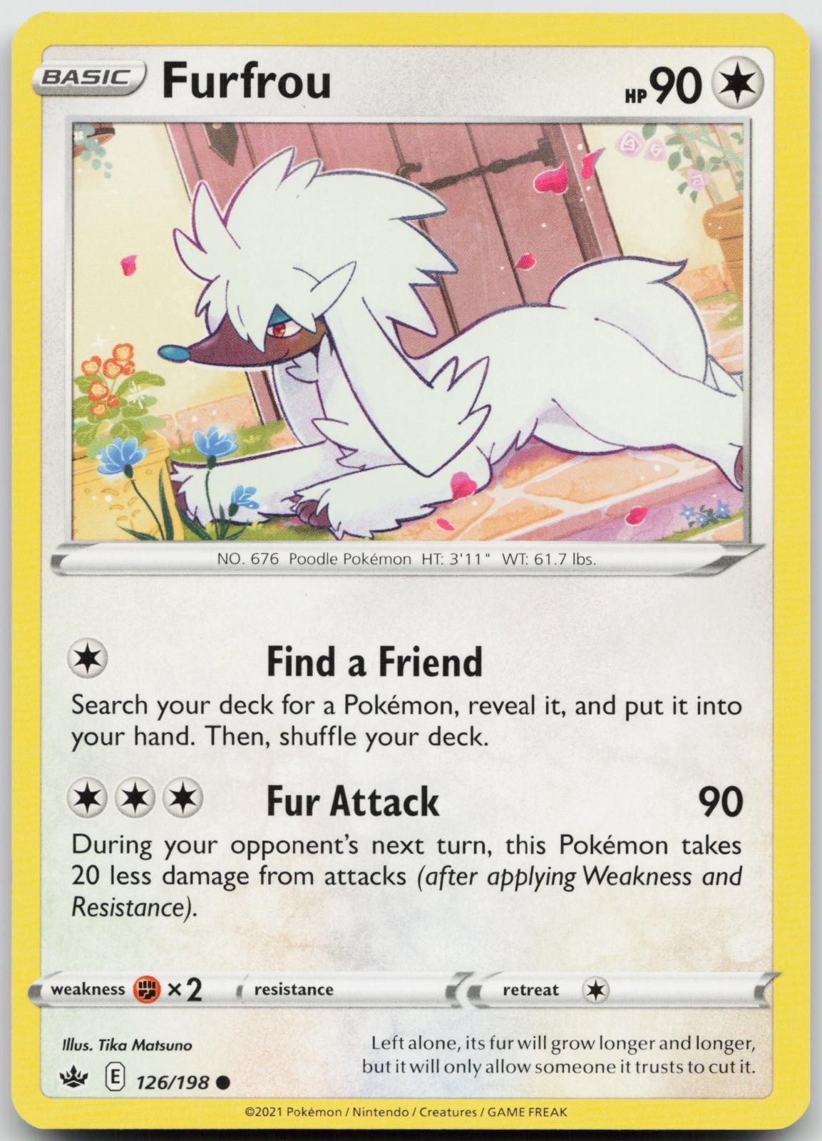 FURFROU 126/198 COMMON CHILLING REIGN POKEMON NEAR MINT