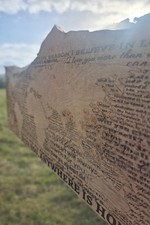 Rustic World Map Engraved Wall Art – Live Edge Oak, 410x200 Optional key hanger 