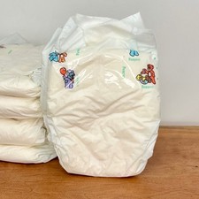 1 Vintage 1996 Pampers Newborn Diapers Plastic Backed Bear Graphics 90's