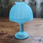 Vintage Frosted Satin Glass Blue Fairy Lamp Votive Holder Made in Taiwan Euc