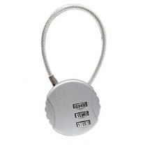 3 Digit Combination Cable Padlock Luggage Suitcase Locker Security Lock Black UK