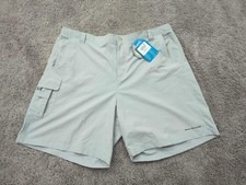 Columbia Shorts Mens 2XL Gray Omni-Shade UPF 50 Cargo Swim Lined 8 Inseam Hiking