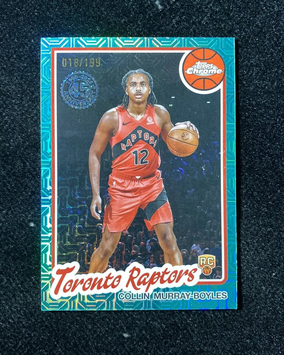 2025-26 Topps Chrome 1980 45th Aqua Mojo Collin Murray-Boyles RC 18/199 OC44