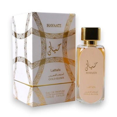 LATTAFA HAYAATI GOLD ELIXIR EDP 3.4 OZ 100 ML UNISEX AMBER WOODY GRAPEFRUIT VANI