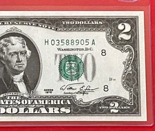 1976 $2 TWO DOLLAR BILL ( ST LOUIS H ) Uncirculated