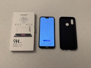 Huawei P20 Lite  - 64GB - Schwarz (Ohne Simlock) Smartphone + Hülle + Schutzglas