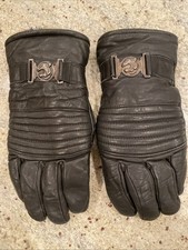Vintage Arctic Cat Ladies Black Cowhide Leather Large Snowmobile Gloves NICE 