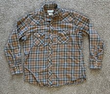 Wrangler Shirt Mens Large Plaid Pearl Snap Country Western Cowboy Rodeo Rancher