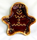 Hull Brown Drip Gingerbread Man 5" Spoon Rest Trinket Dish VINTAGE Retro EUC