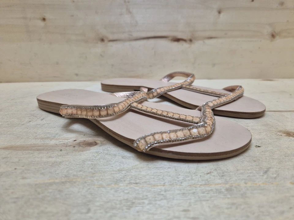 ESPRIT DAMEN SANDALEN SANDALETTEN SLIPPER LATSCHEN Gr:40 UK:6,5 BEIGE - Bild 2 von 4