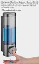 Pollock No-Drill Wall Mounted Shower Dispenser 1-Chamber 300ml Silver/Clear