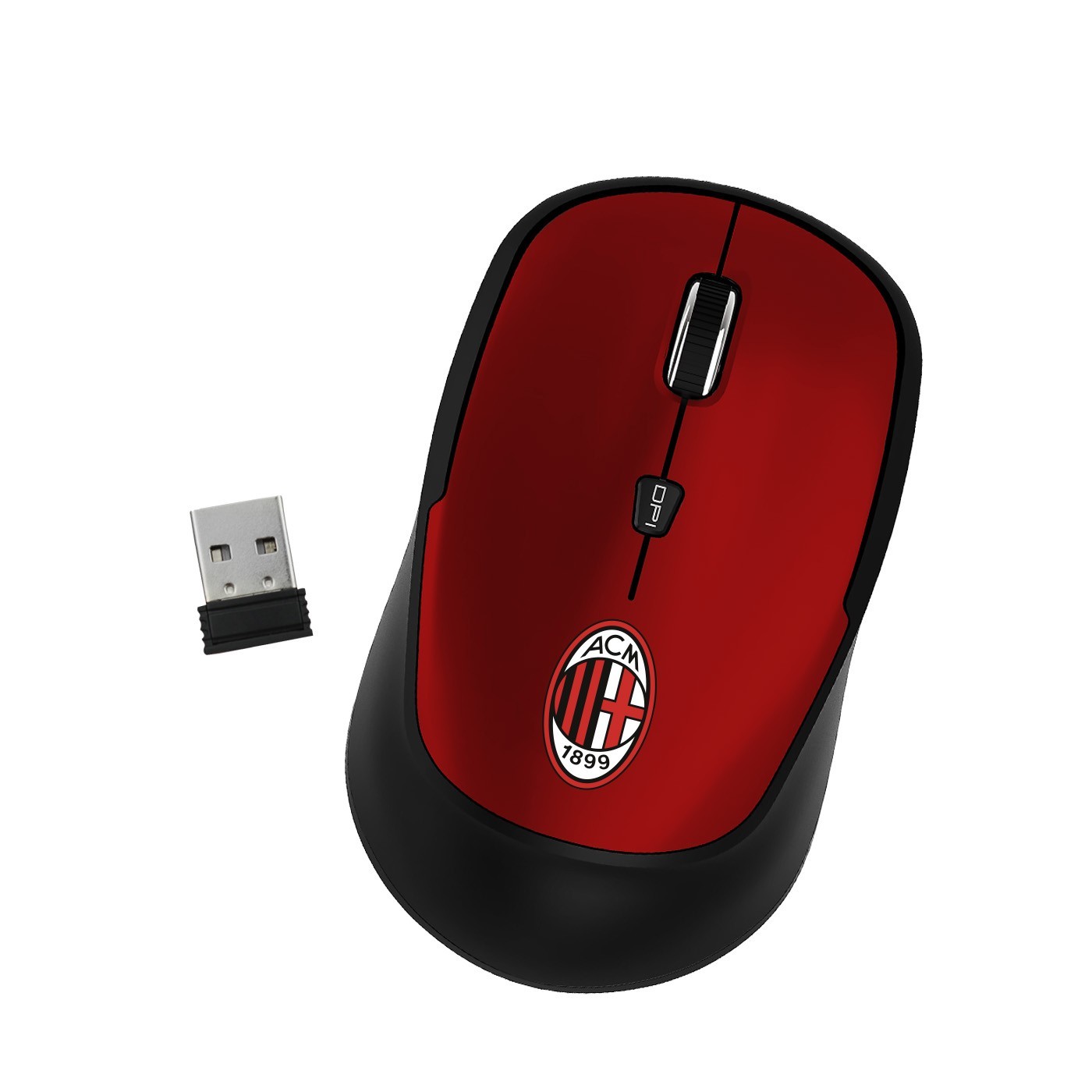 Mouse Senza Fili Ufficiale Milan Rosso TM-XJ35-MILRED 1600DPI Techmade
