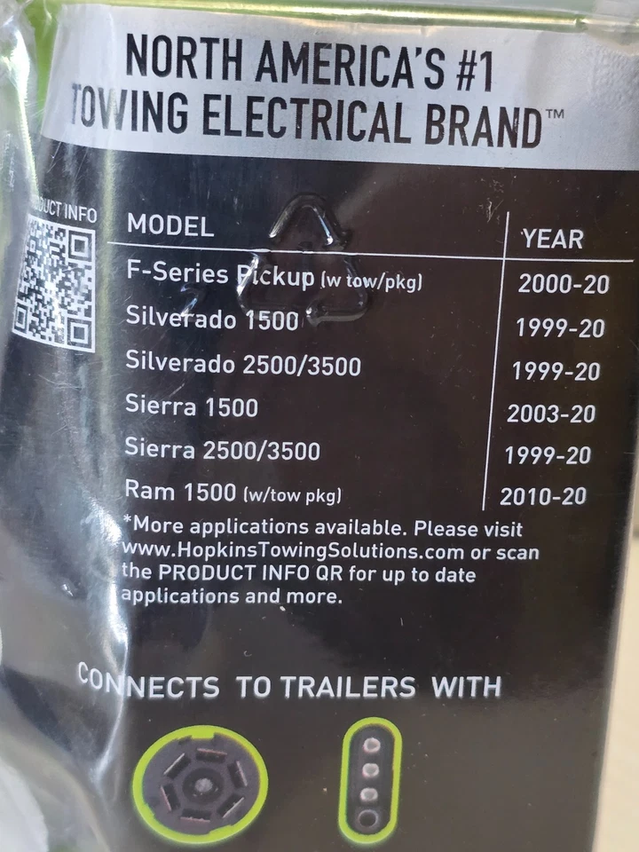 NEW HOPKINS 42145 7 BLADE 4 FLAT OEM PLUG-IN WIRING KIT FITS DODGE JEEP CHRYSLER — 第 2/2 张图片