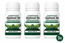 3x Glyphosat 250 ml Unkrautvernichter Glyfosat 360 o. Sachkunde