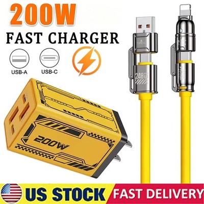 200W Fast Charging Block Type C Wall Charger For iPhone 17/16e 15 14 13 Pro Max