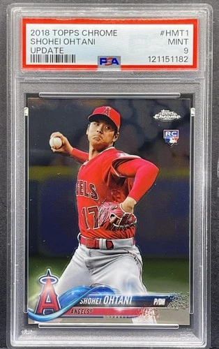 2018 TOPPS CHROME UPDATE #HMT1 - SHOHEI OHTANI ROOKIE CATD RC GRADED PSA 9 MINT