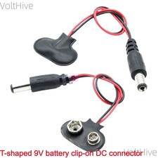 10PCS 9V Battery Clip Compatible with UNO, 2560, DUE, Dc3.5 Female Connector New