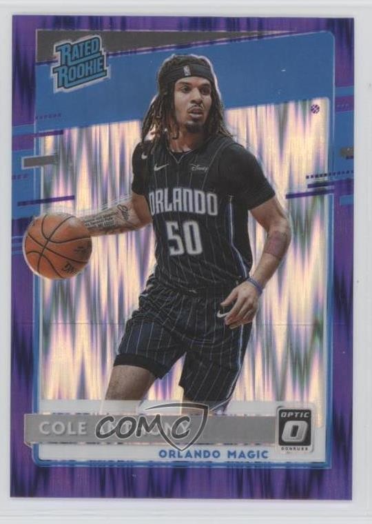 2020 Panini Donruss Optic Rated Rookie Purple Shock Prizm Cole Anthony #165 1u6