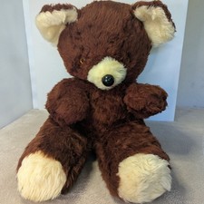 Vintage 26  Jointed Brown Mohair Teddy Bear Large Plush Fluffy 80s
