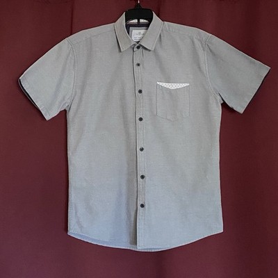 Craft+Flow Mens Dress Shirt Short Sleeves Charcoal Medium