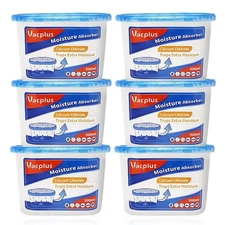 Vacplus Moisture Absorbers 6 Pack, 10.5 Oz Portable Humidity Absorber Boxes f...