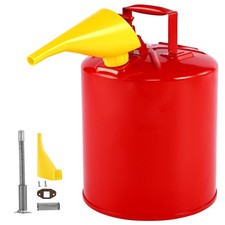 5-Gal Type I Red Safety Gas Can, Carbon Steel, Flame Arrester Self-Closing Lid
