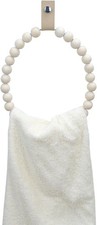 Towel Rack Handmade Wooden Bead Towel Ring Wall Mounted Farmhouse Hand Towel