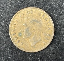 1951 Canada 1 Cent King George VI Coin