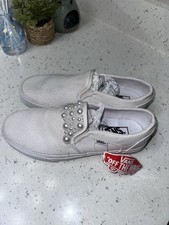 Vans Asher Women's Canvas White Slip On Sneakers Size 8.5 New