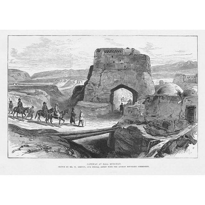AFGHANISTAN Gateway at Bala Murghar - Antique Print 1885