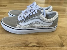 VANS Old Skool Floral Canvas Suede Low Top Sneakers White/Beige Women s SZ: 8.5
