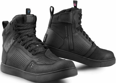 SHIMA Rebel 2.0 perforierte wasserdichte Damen Motorrad Schuhe, schwarz, 40